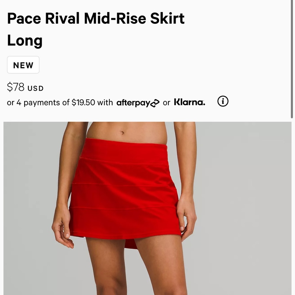 Maroon Lululemon Running Skort Sz 2 darker than stock photo MAROON